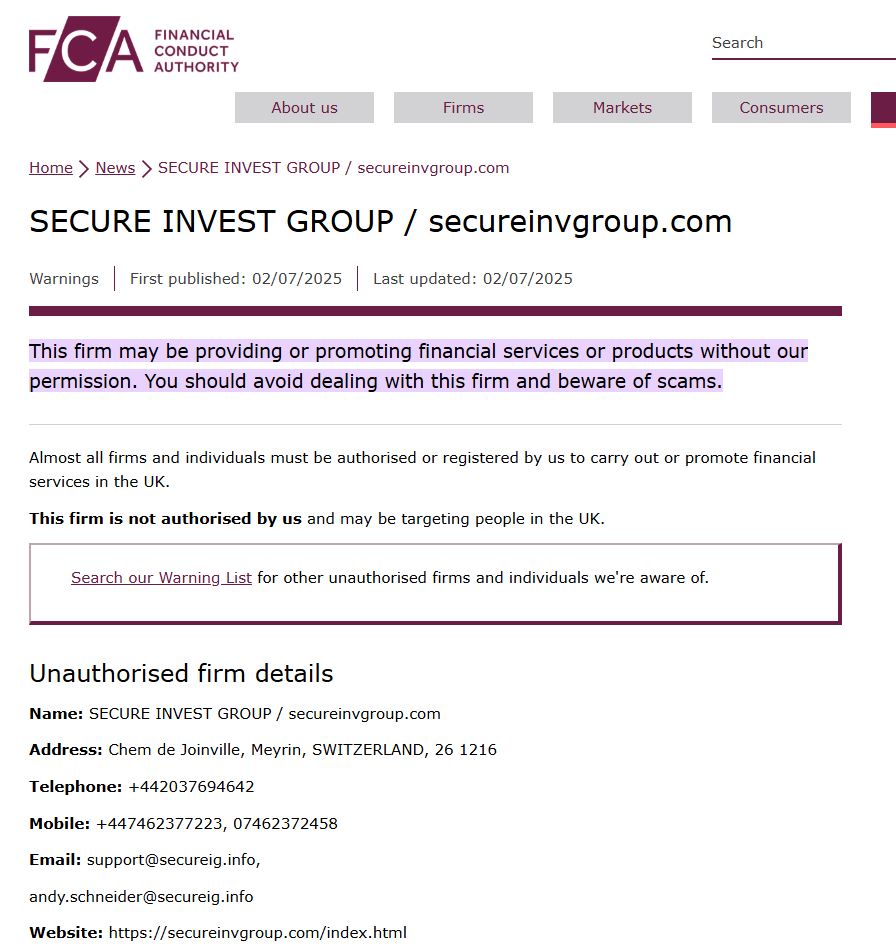 SECURE-INVEST-GROUP-secureinvgroup-com-FCA