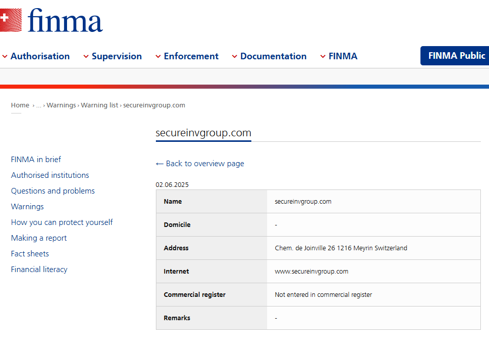 secureinvgroup-com-Warning-list-FINMA