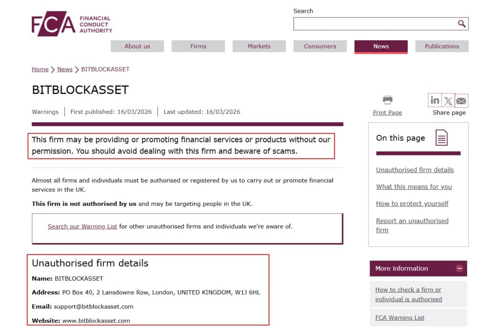 BITBLOCKASSET Broker Review: What You Need to Know 3 BITBLOCKASSET-FCA-Warning