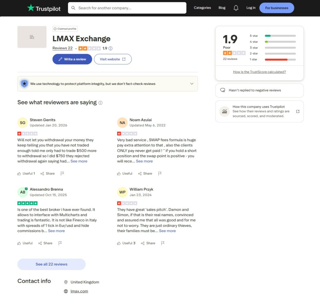 LMAX Review – Is This Broker Worth Your Money? 3 LMAX-trustpilot-user-reviews