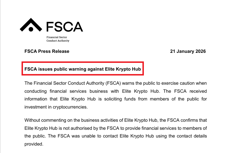 elite krypto hub warning