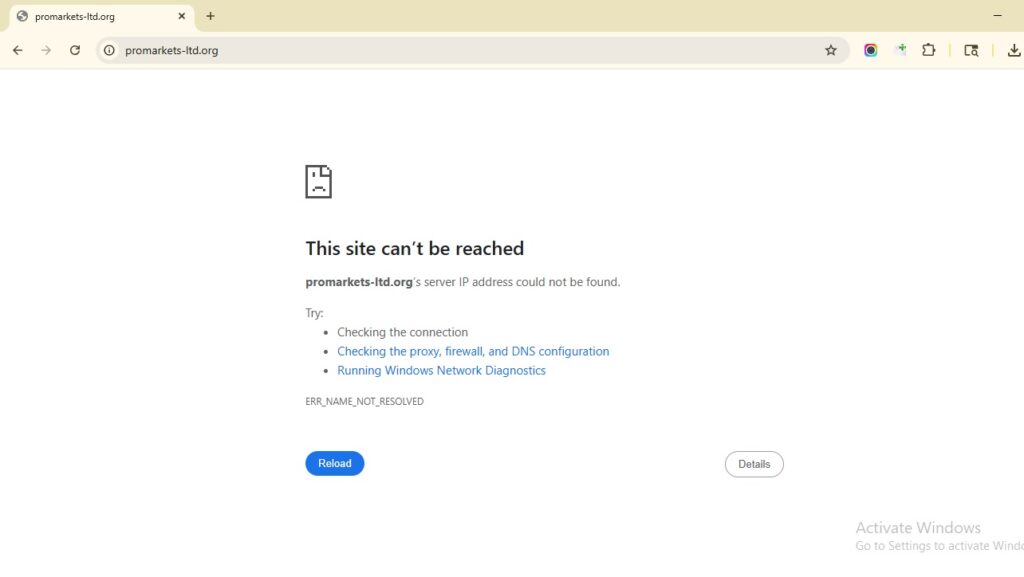 promarkets-official-website-is-not-working