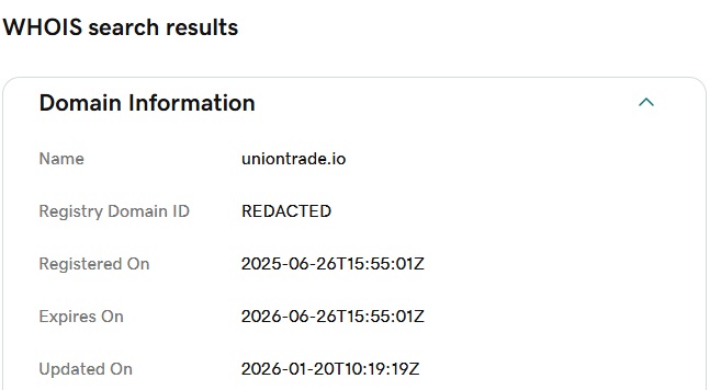 union trade domain age