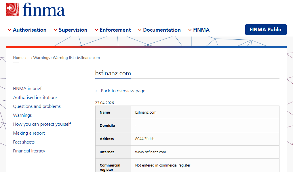 Bsfinanz.com FINMA