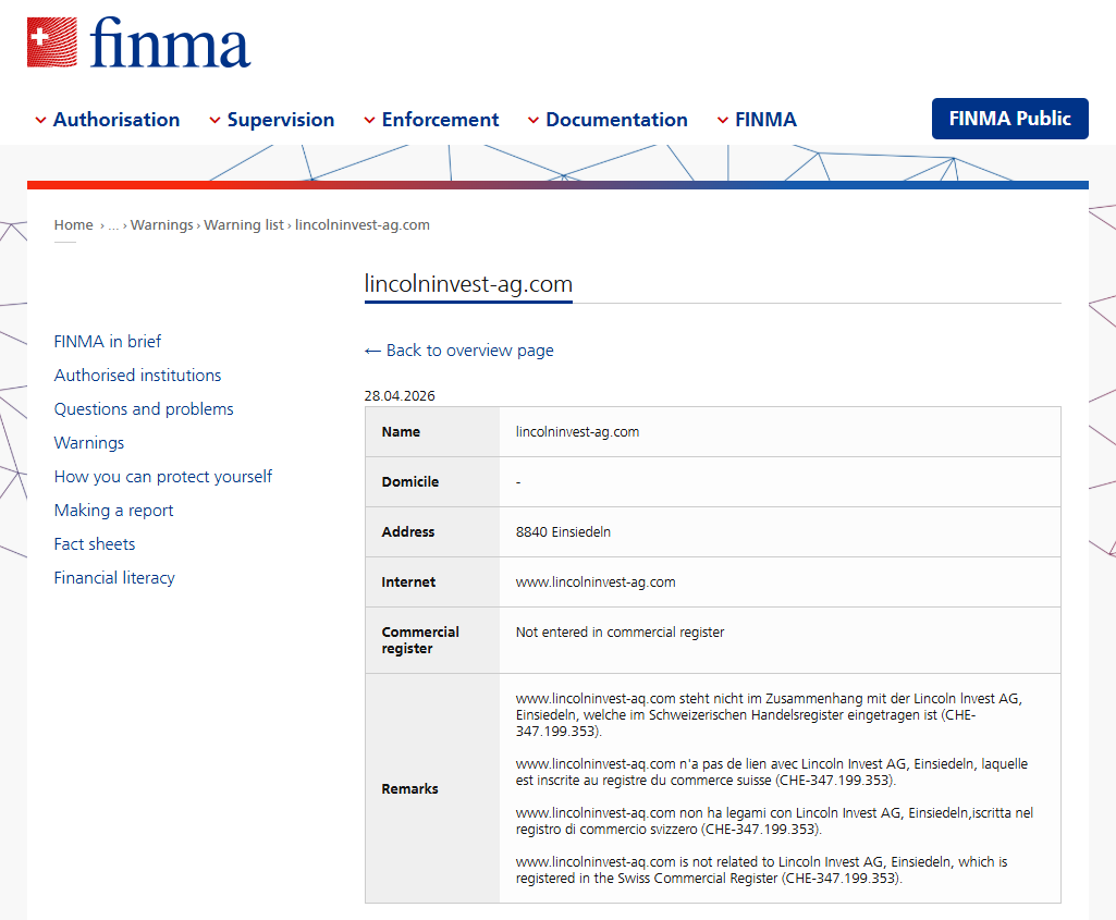 Lincoln Invest FINMA