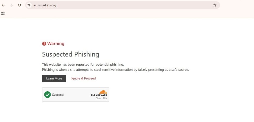 activ markets phishing