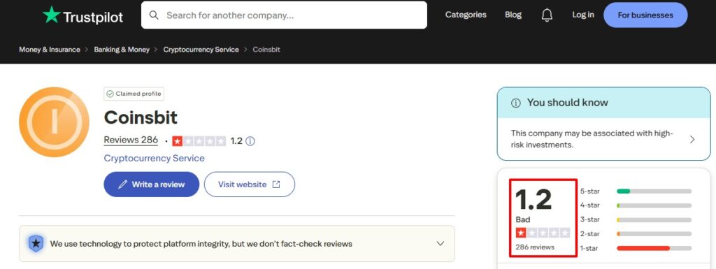 Coinsbit Review: What You Need to Know 3 coinsbit trustpilot
