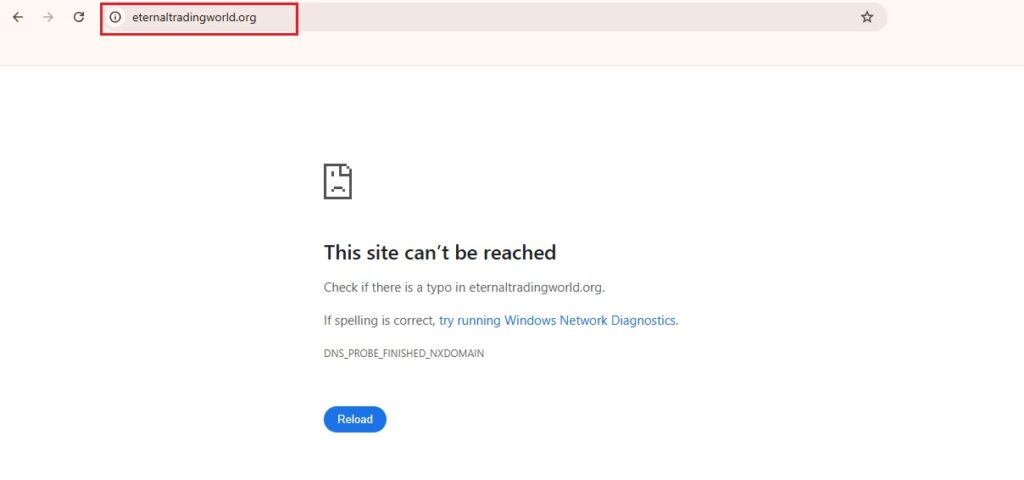 eternal trading world non functional website