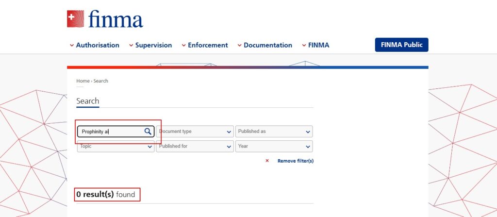 prophinity-ai.com finma search
