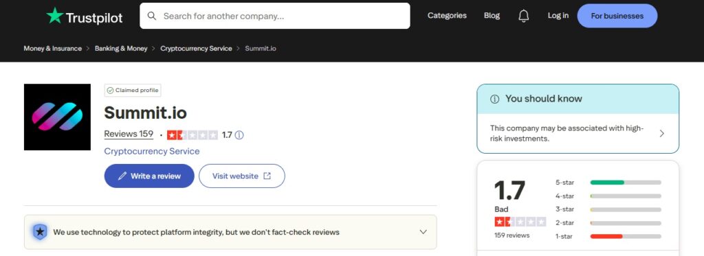 summit.io trustpilot