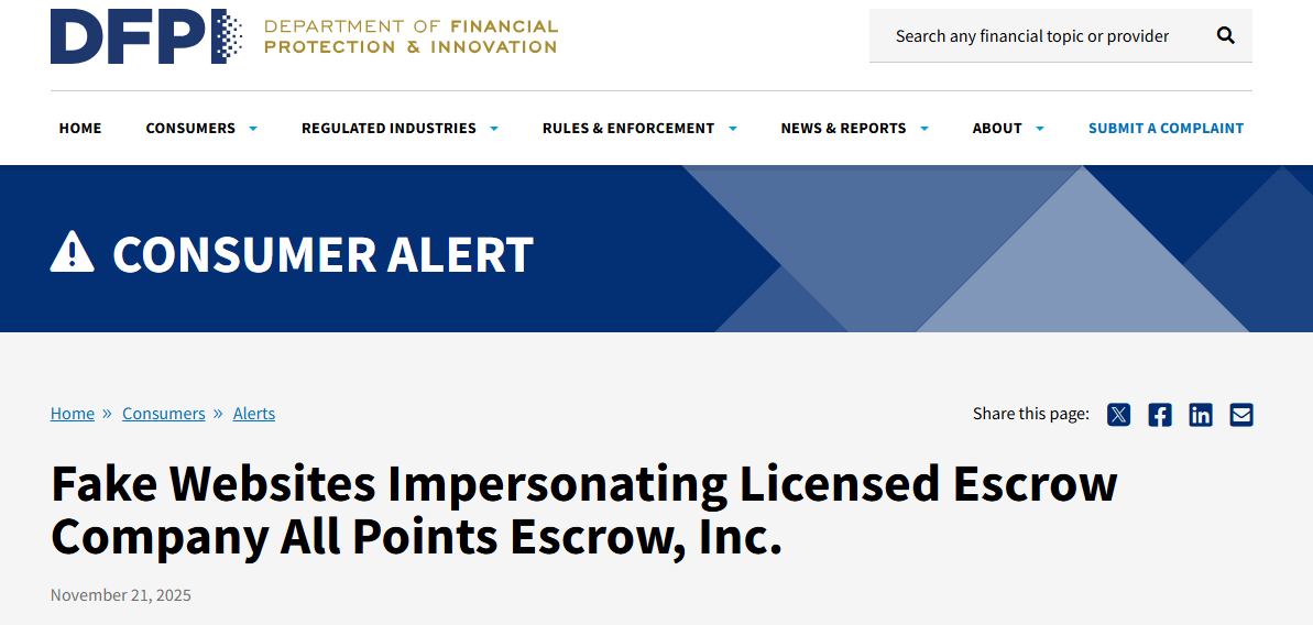 Allpointsescrow.org Review: What You Need to Know About Fake Escrow License 3